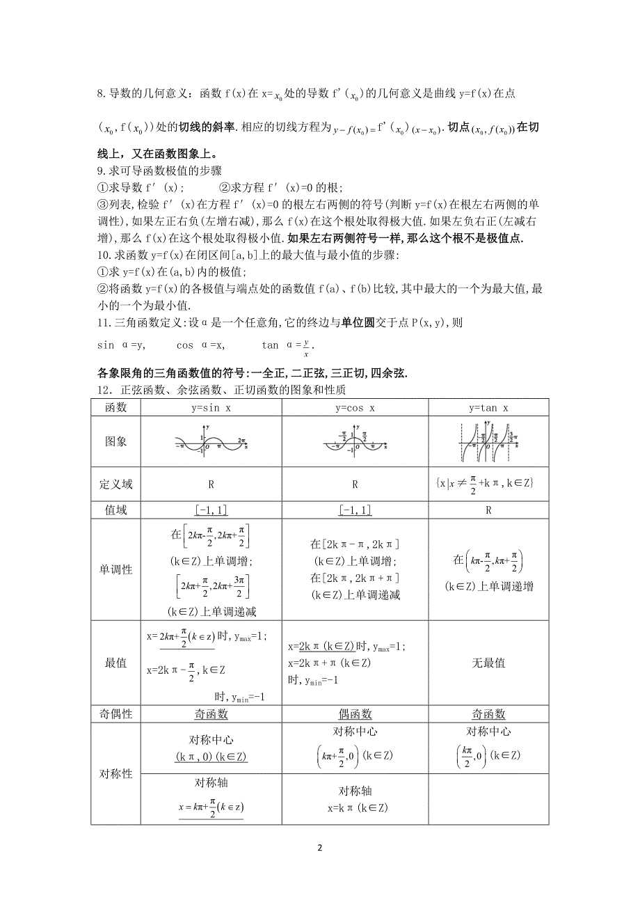 高考中常用的数学概念、公式、中间结论_第2页