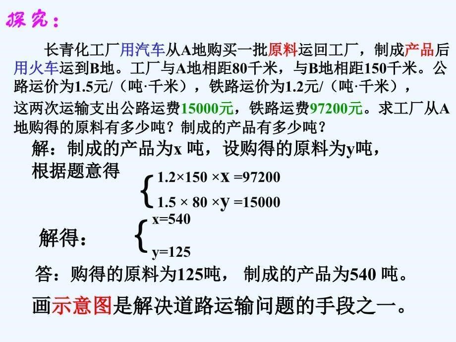 数学人教版七年级下册实际问题与二元一次方程组(探究三)._第5页