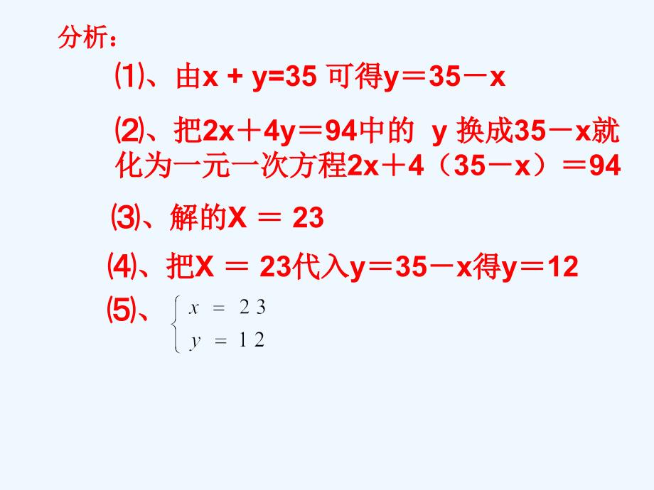 人教版数学七年级下册消元——二元一次方程组的解法（代入法）_第3页