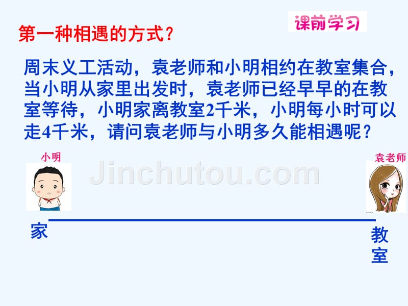 数学人教版七年级上册一元一次方程与相遇问题_第3页