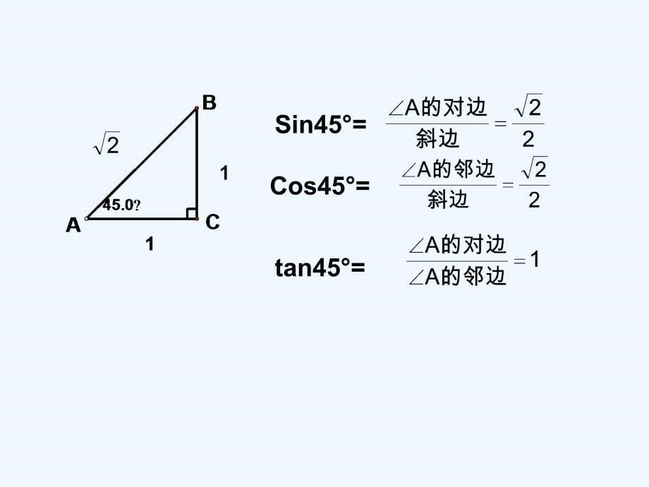 数学人教版九年级下册锐角三角函数的特殊值_第5页