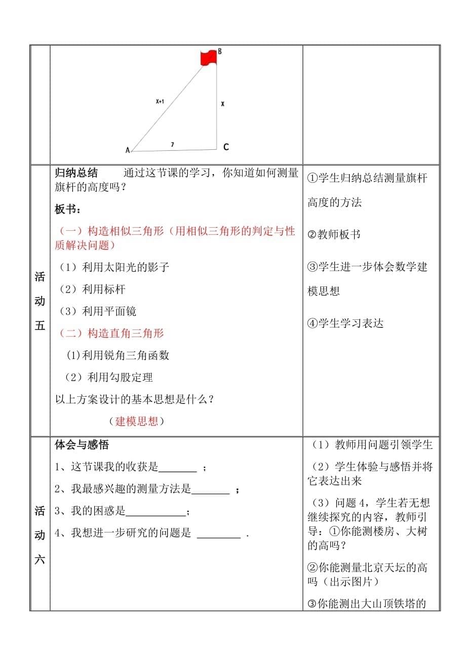 数学人教版九年级下册测量旗杆的高度_第5页