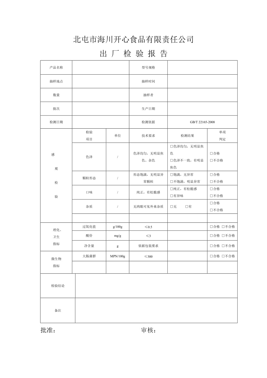 炒货出厂检验报告_第1页