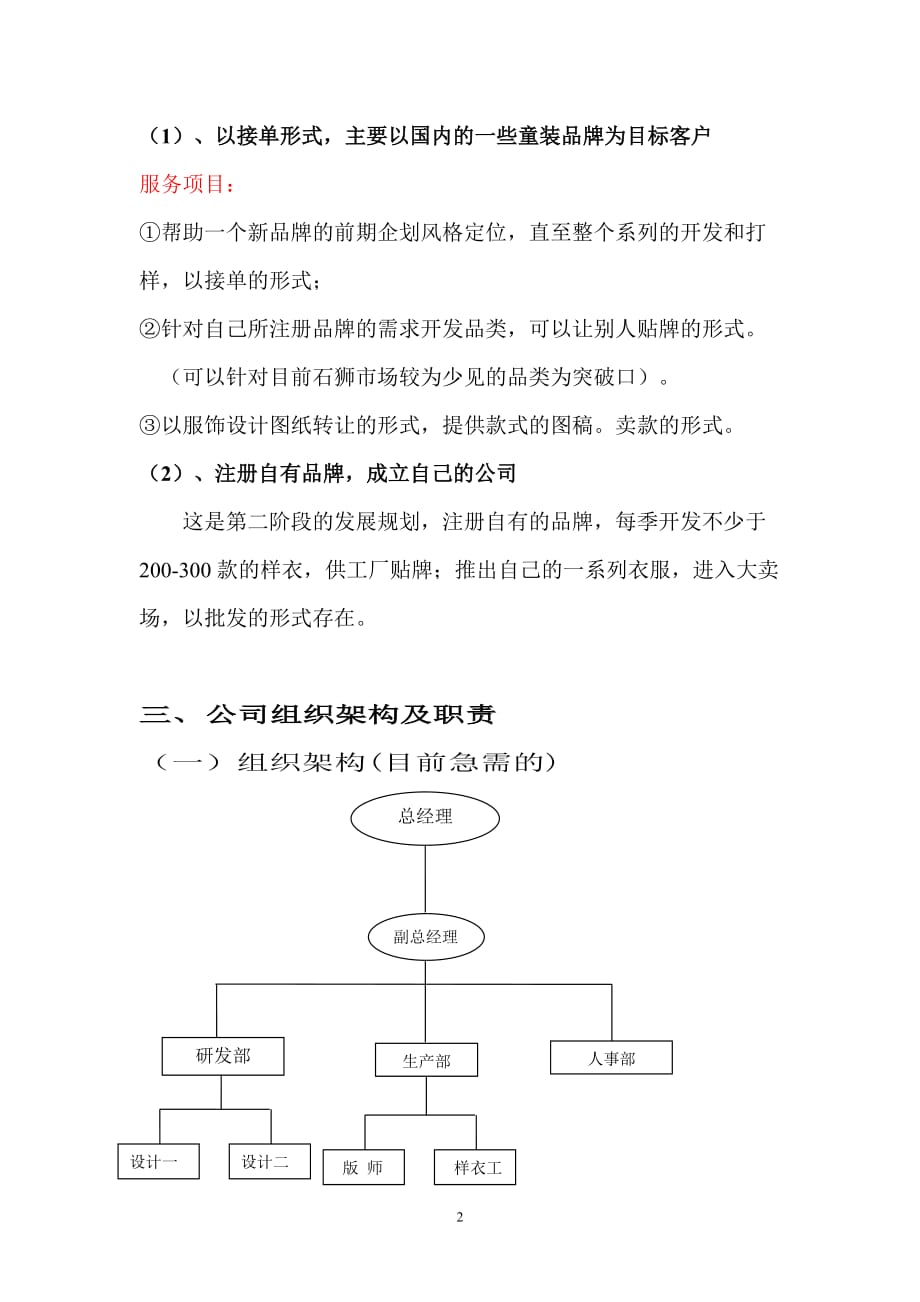 组建服饰设计公司企划方案1_第2页