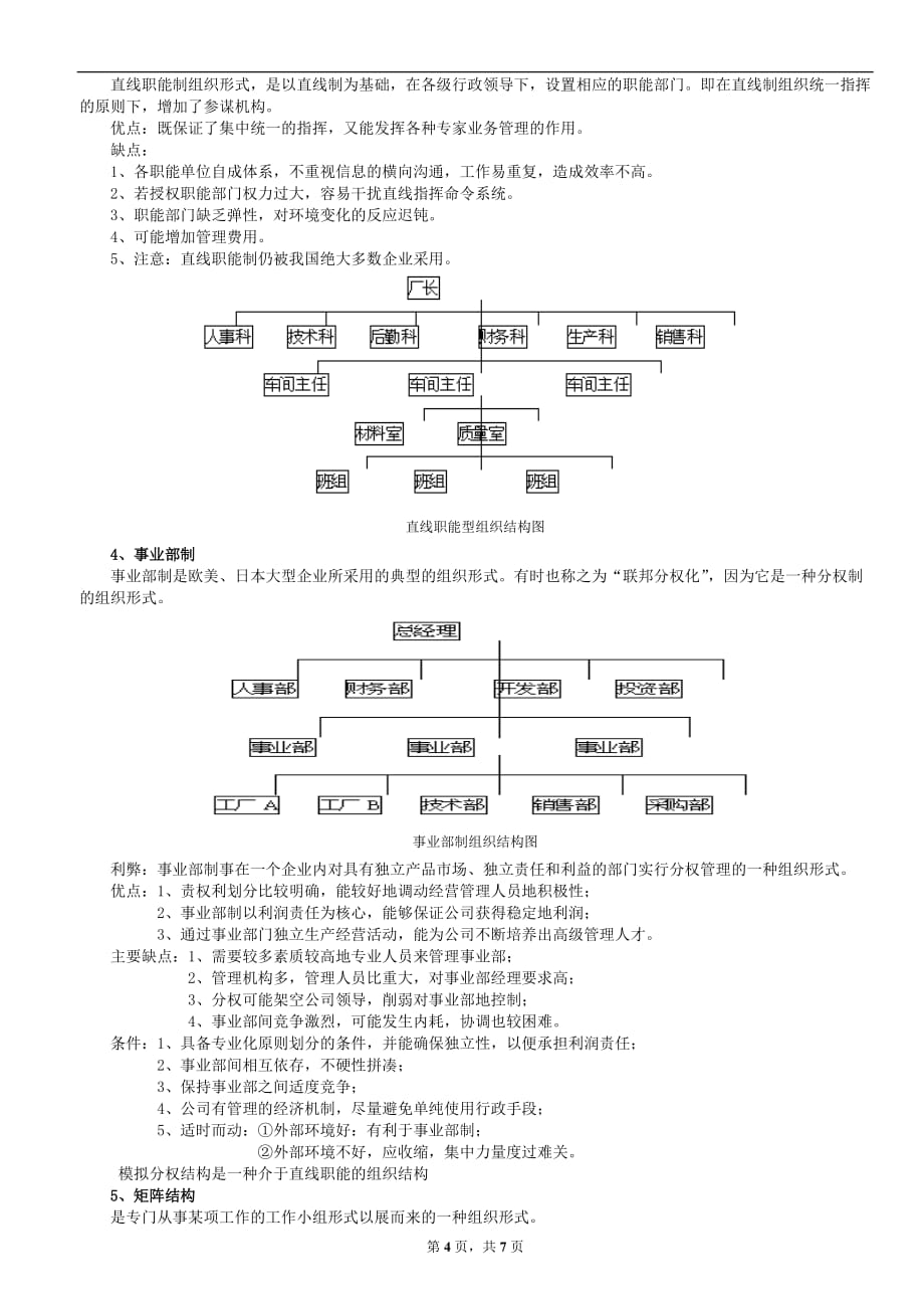 组织结构的基本类型及其优缺点资料_第4页