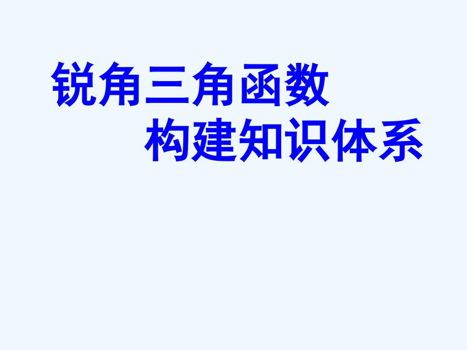 数学人教版九年级下册锐角三角函数知识体系_第1页