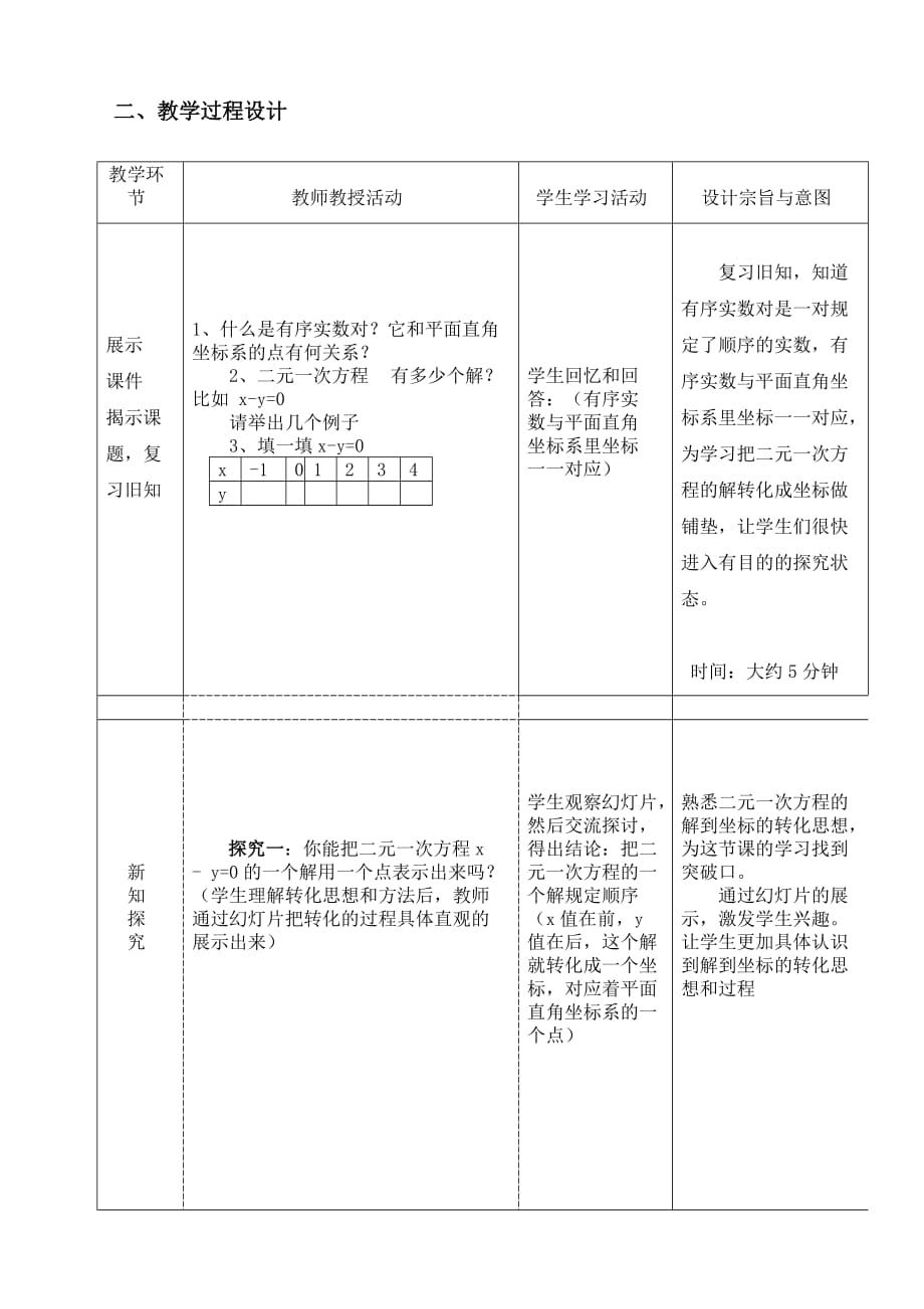 数学人教版七年级下册第八章二元一次方程组的数学活动课教学设计_第4页