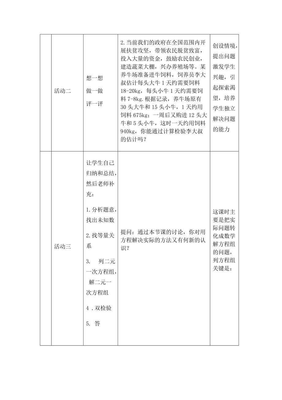 数学人教版七年级下册《实际问题与二元一次方程组》教学设计_第4页