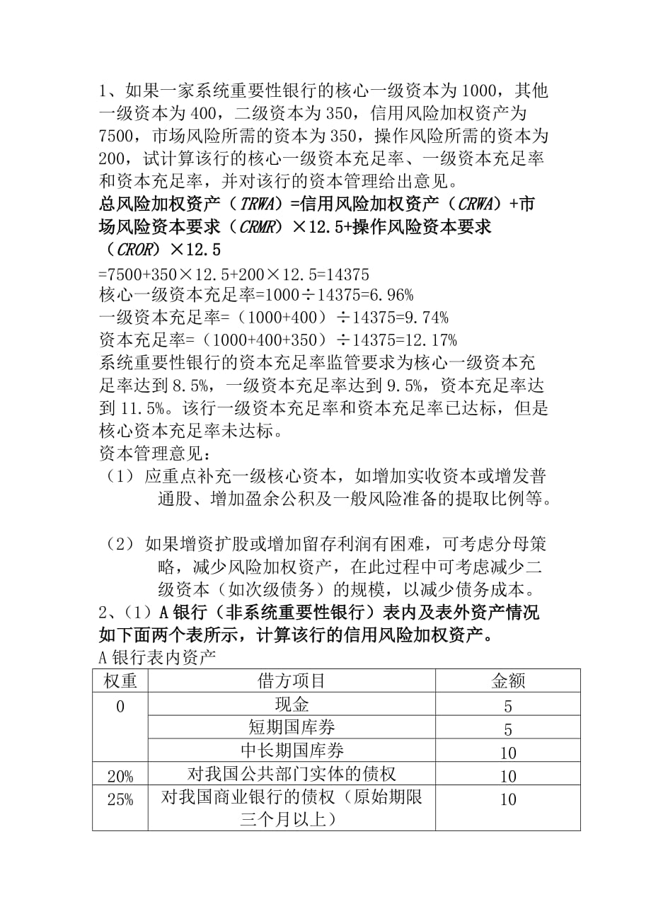 资本比率计算实例资料_第1页