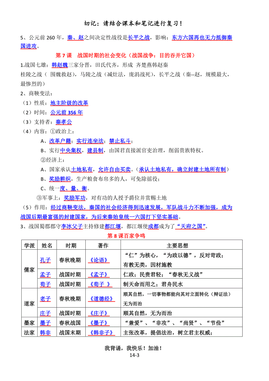 2018年最新七年级上册人教版历史复习资料(定稿)_第3页