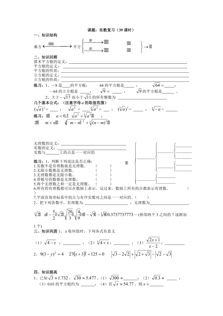 数学人教版七年级上册实属复习导学案_第1页