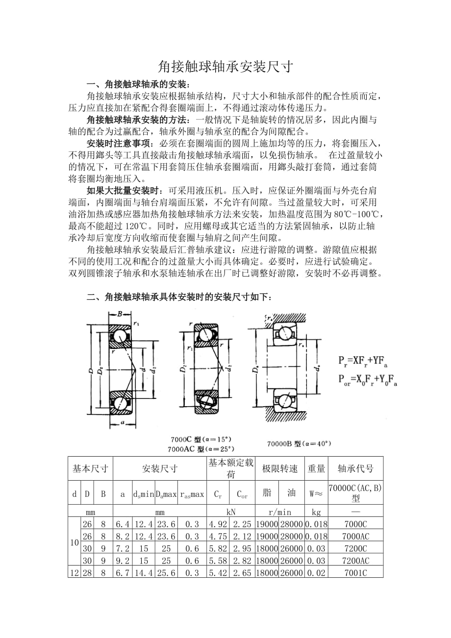 角接触球轴承安装尺寸_第1页