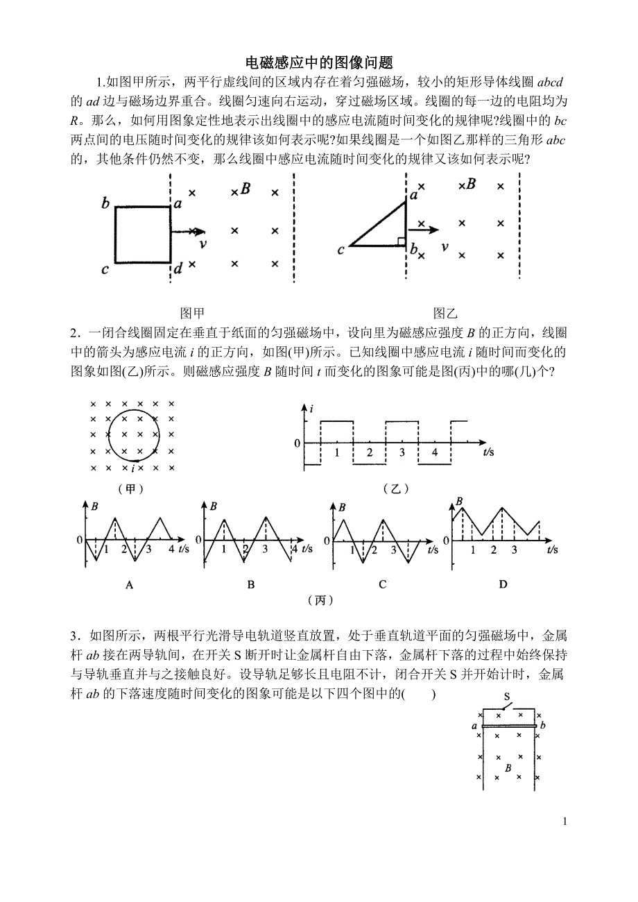 电磁感应中的图像问题2011_第1页