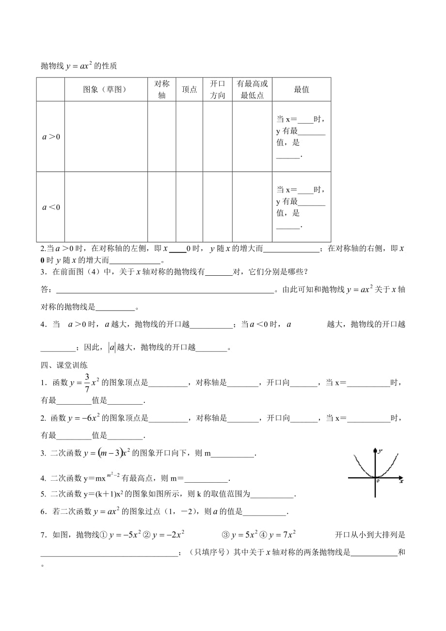 数学人教版九年级上册自主学习.1.2二次函数 的图象导学案_第3页