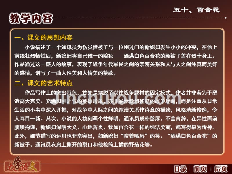 大学语文第三版 孙昕光)课件课件-小说-百合花_第3页