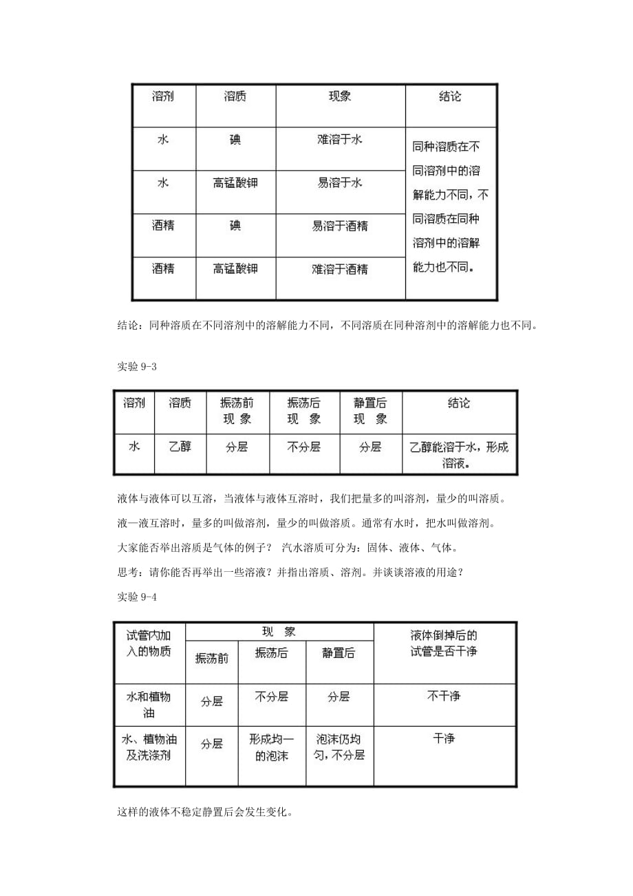 化学人教版九年级下册溶液的形成(一课时)_第3页