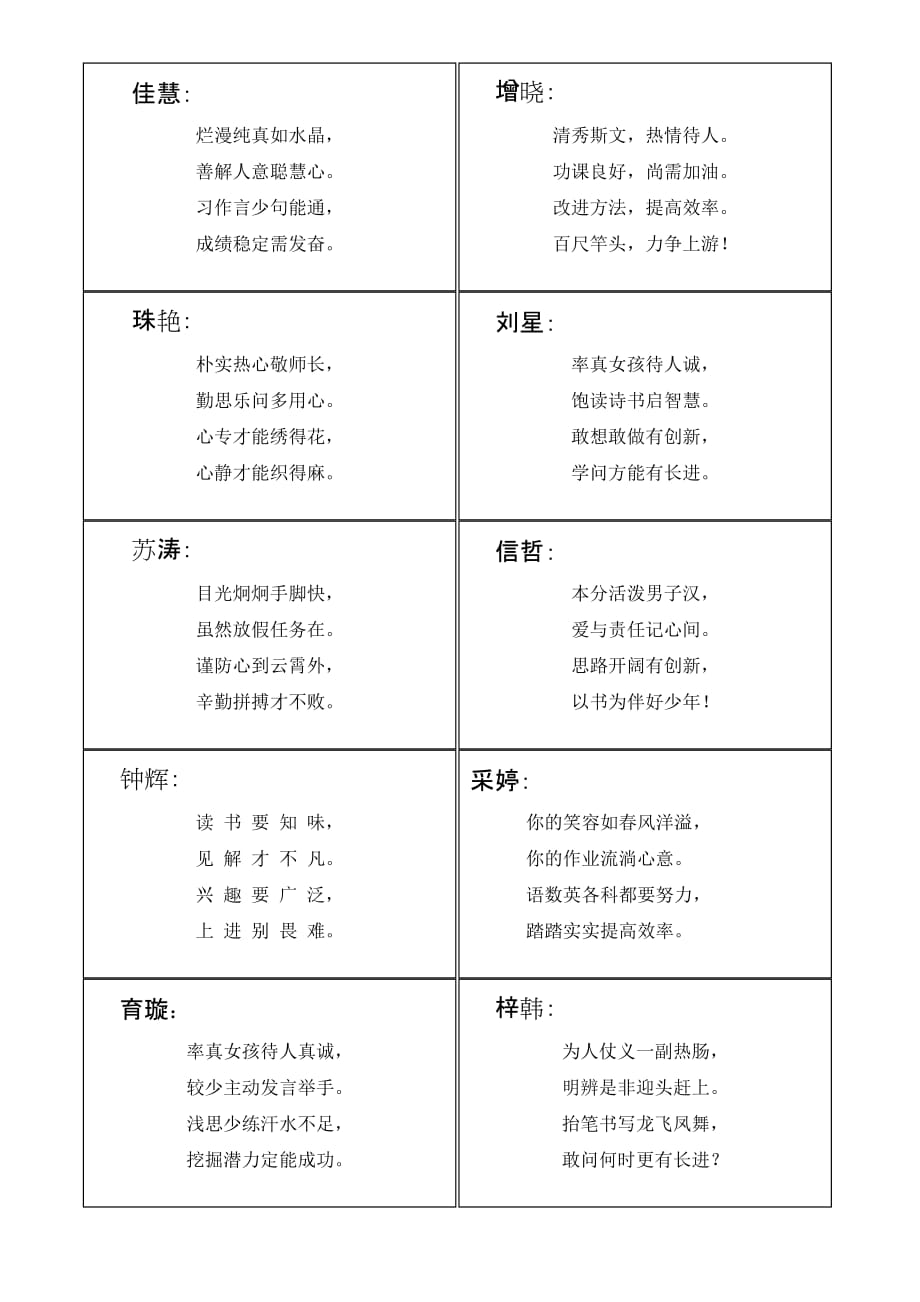 期末评语-学生评语-诗意评语-古诗评语_第3页