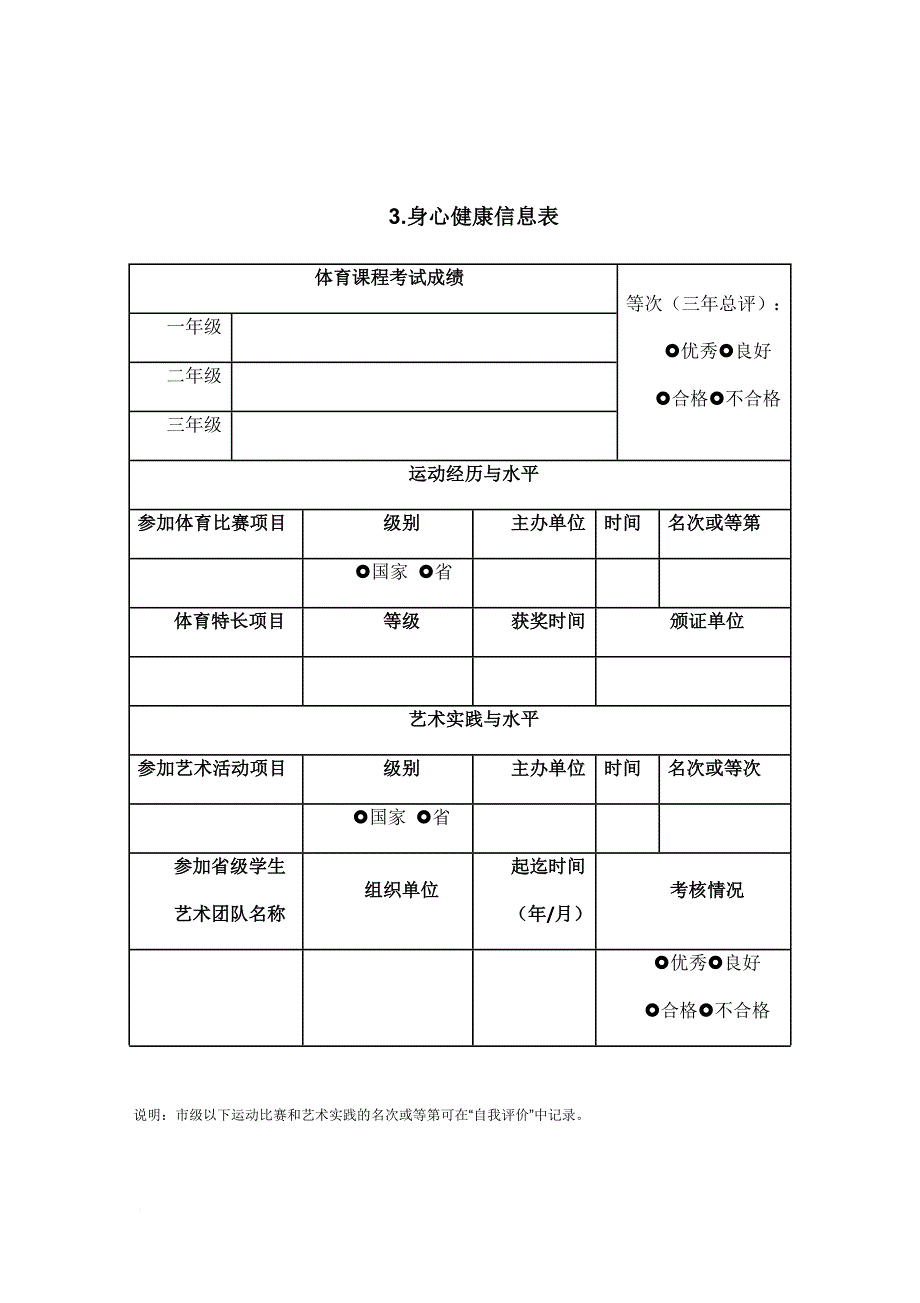 福建省中等职业学校毕业生综合素质评价报告_第4页