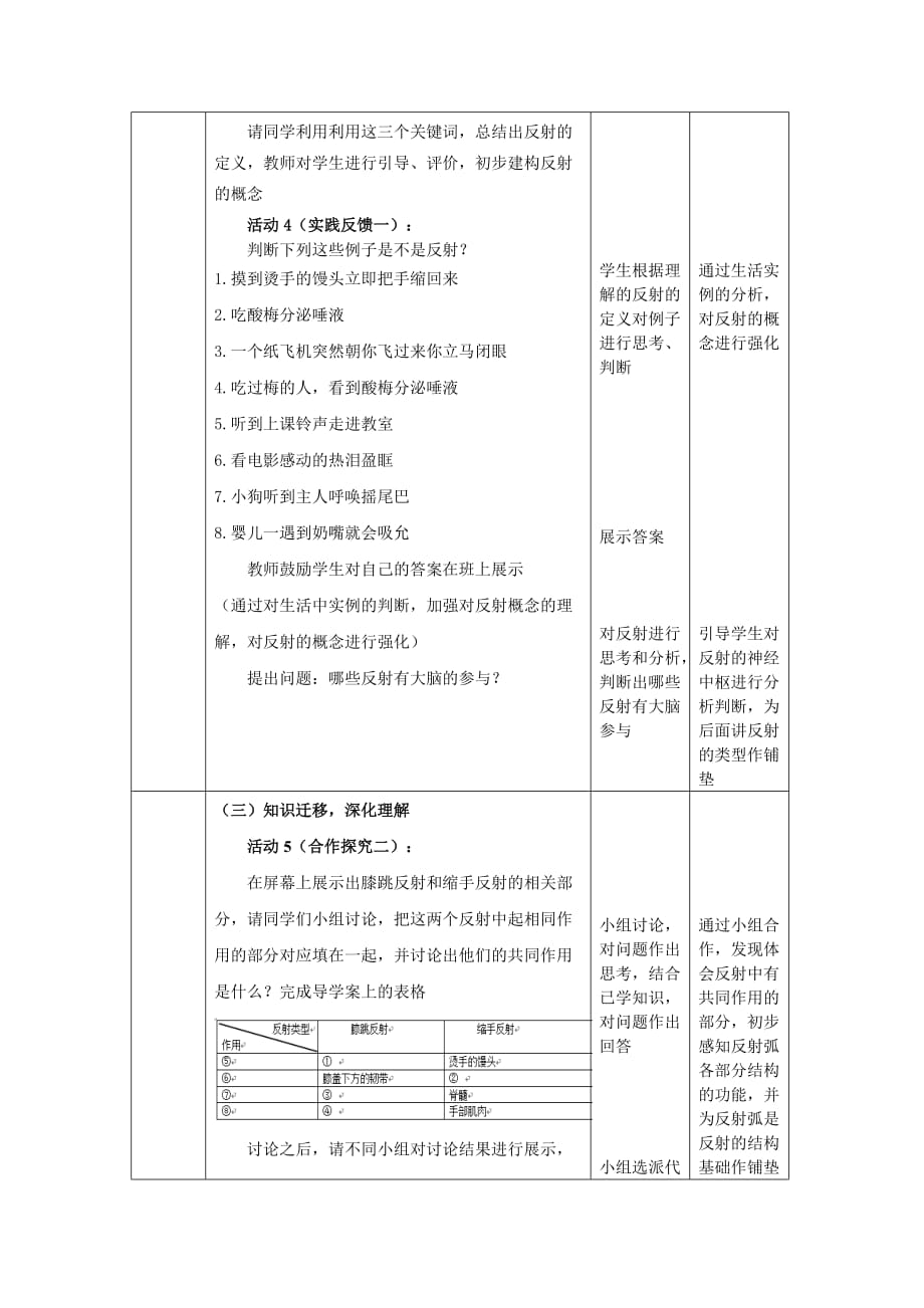 生物人教版七年级下册教学设计全文_第3页