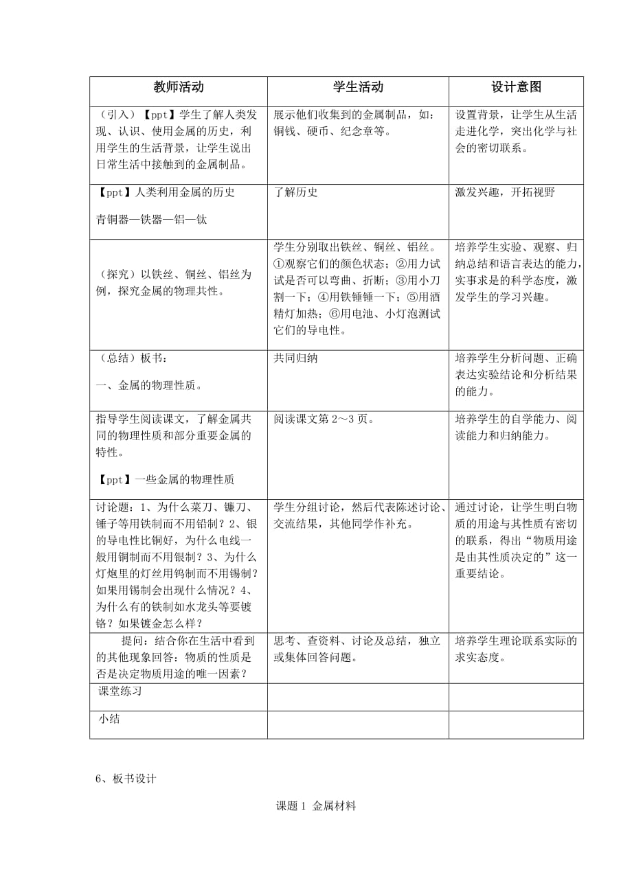 化学人教版九年级下册《金属材料》第一课时_第2页