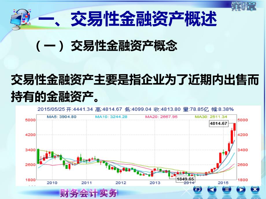 5第五章金融资产财务会计实务全套配套课件高丽萍052第五章第二讲交易性金融资产_第2页