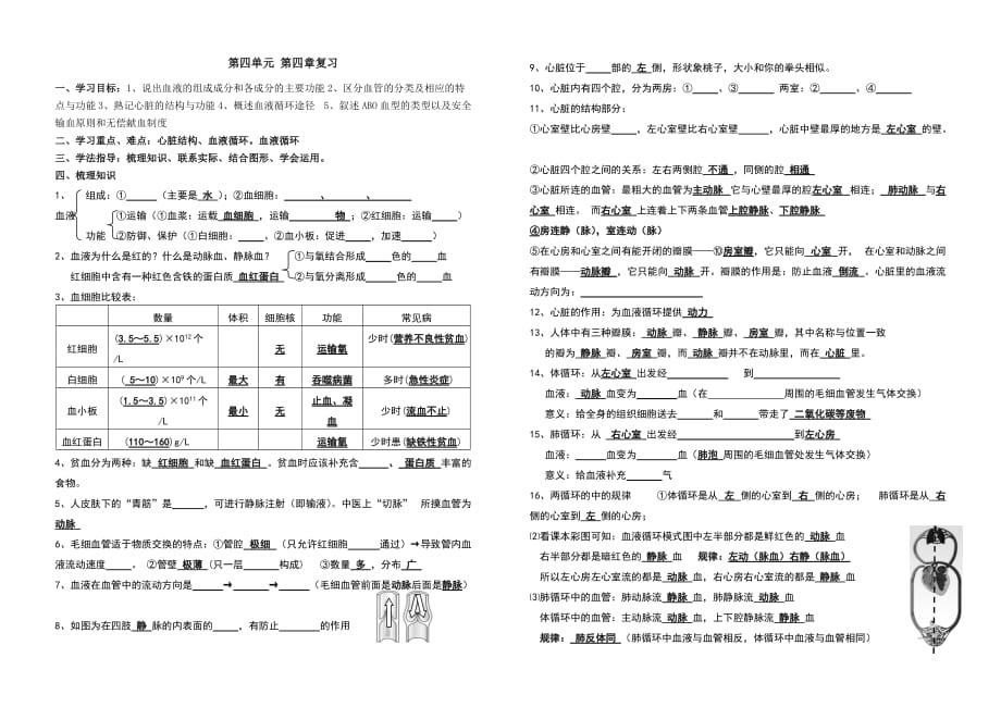 生物人教版七年级下册第四单元 第四章复习_第1页