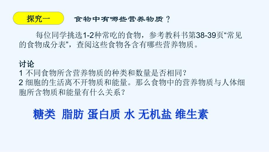 生物人教版七年级下册食物中的营养物质第一课时课件_第4页