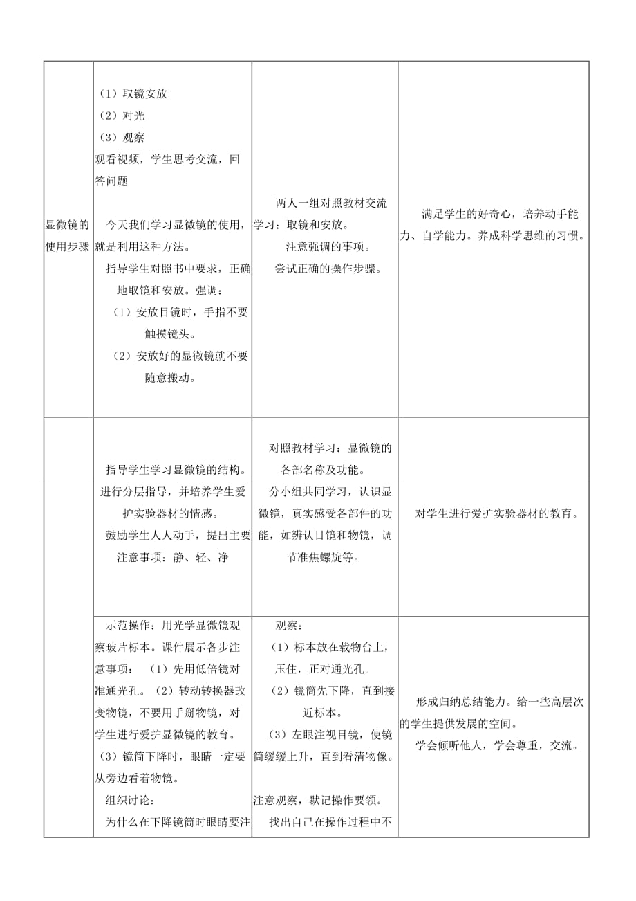 生物人教版七年级上册第二单元第一章第一节：练习使用显微镜_第3页