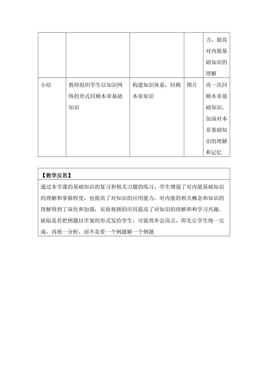 物理人教版九年级全册《内能复习课》教学设计_第3页