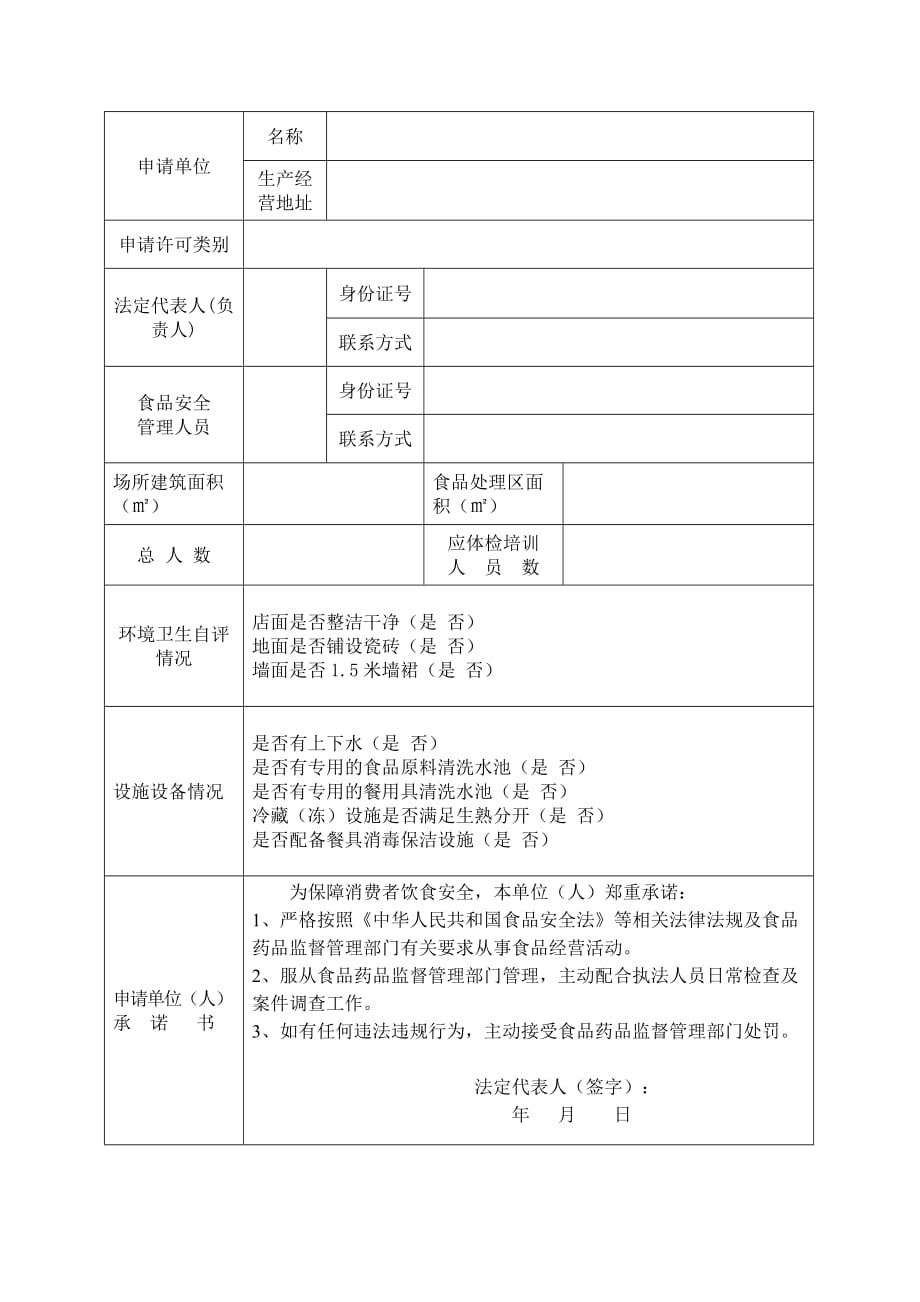 食品经营备案登记证申请表资料_第2页