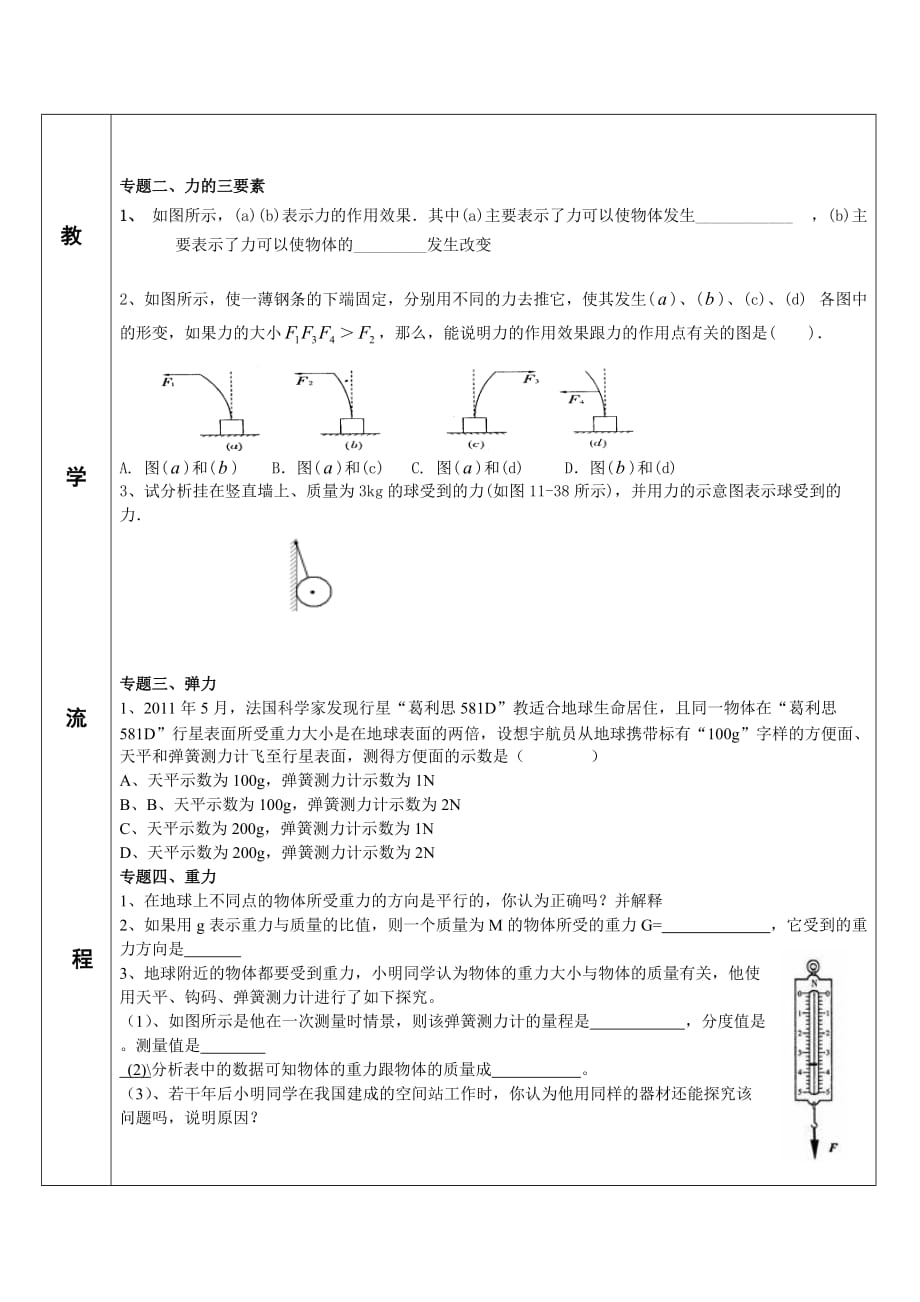 物理人教版八年级下册第七章复习课_第2页