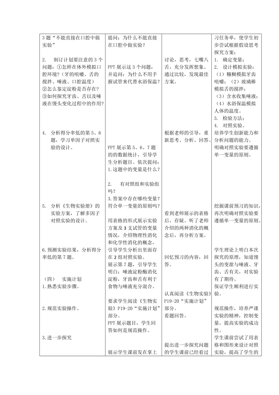 生物人教版七年级下册消化和吸收（第一学时）-----馒头在口腔中的变化_第4页