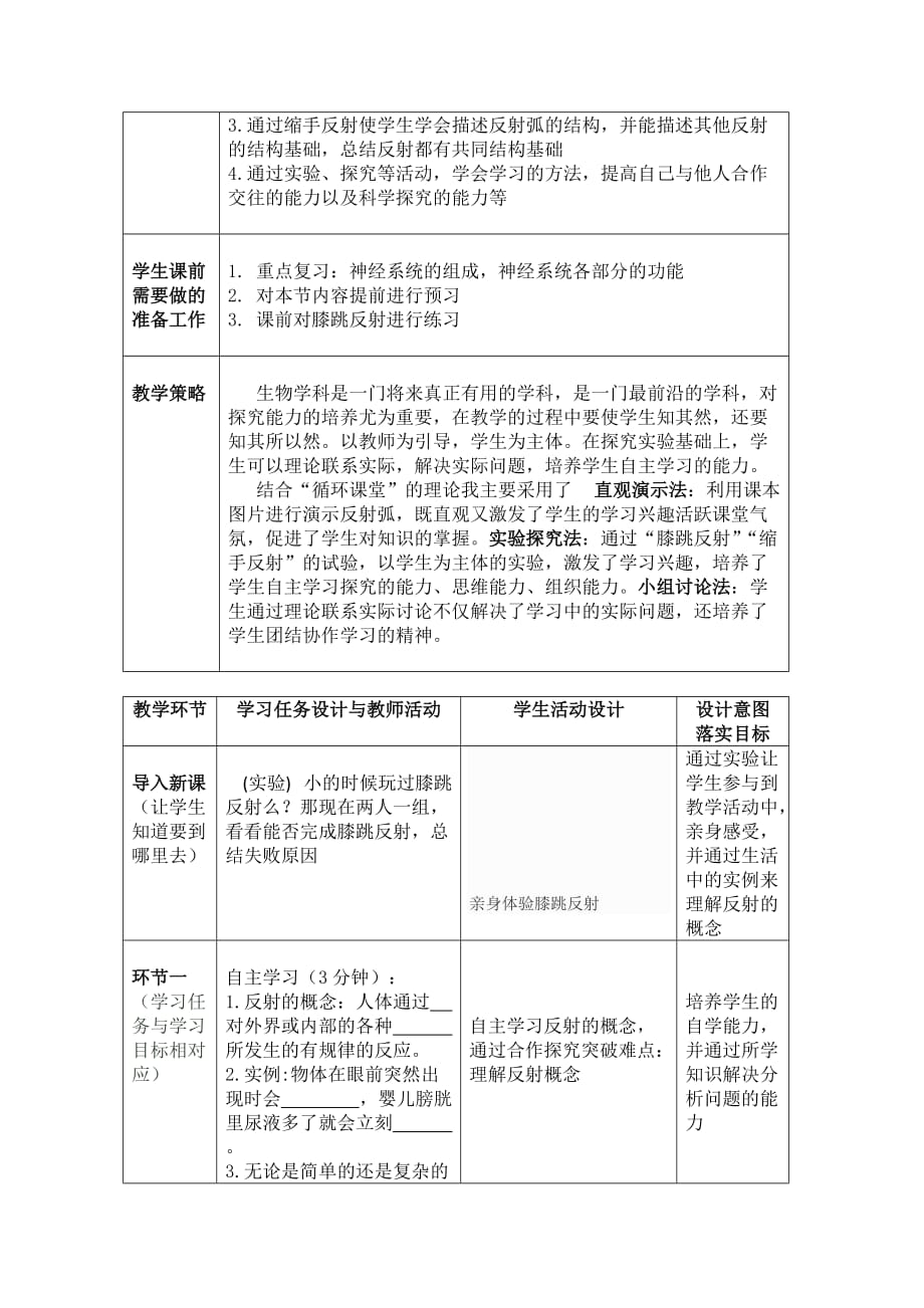 生物人教版七年级下册神经调节的基本方式__第2页