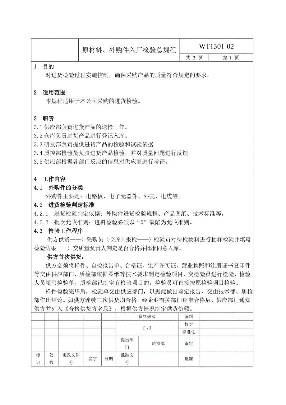 原材料外购件入厂检验规程_第3页