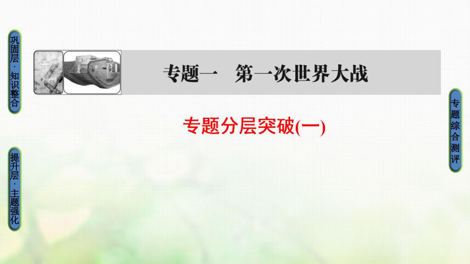 2017_2018学年高中历史专题1第一次世界大战专题分层突破课件人民版选修_第1页