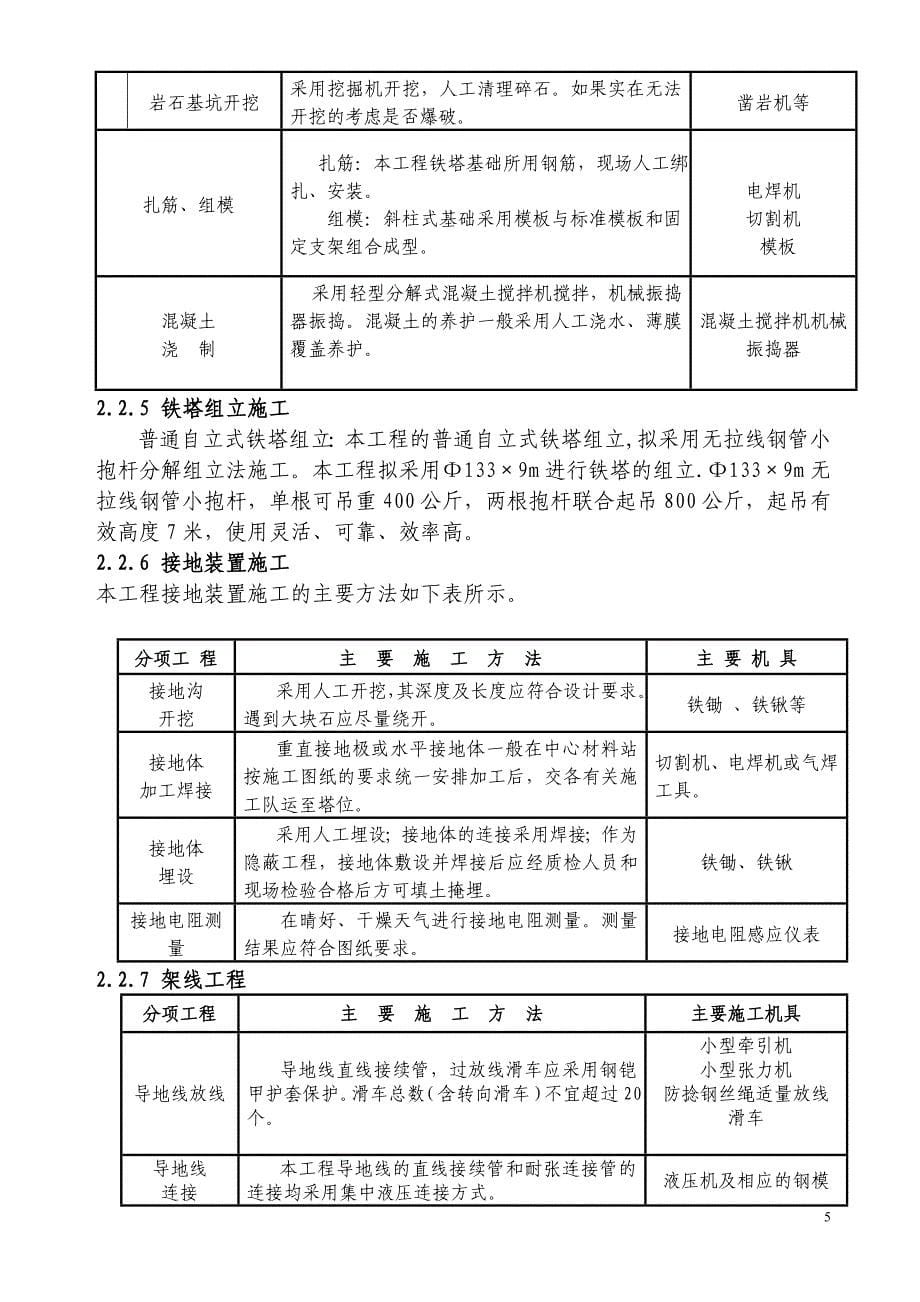 电力35kv架空线路施工以及安全技术方案_第5页