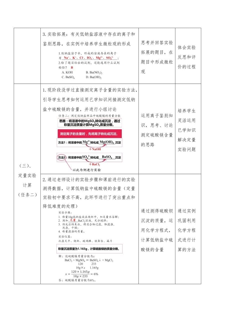 化学人教版九年级下册教学设计：科学探究——低钠盐中镁盐的成分探究_第5页