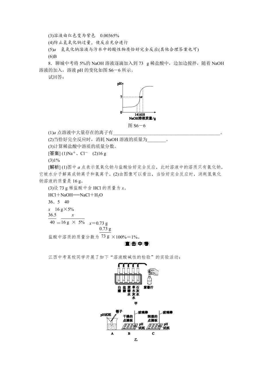 化学人教版九年级下册溶液酸碱性的_第5页