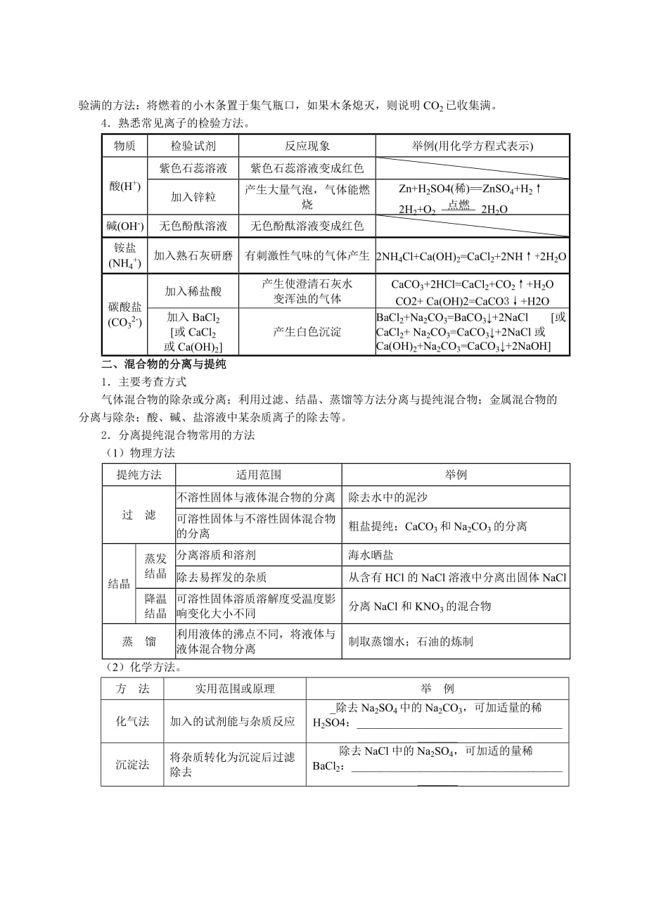 化学人教版九年级下册物质的检验、提纯、分离_第2页