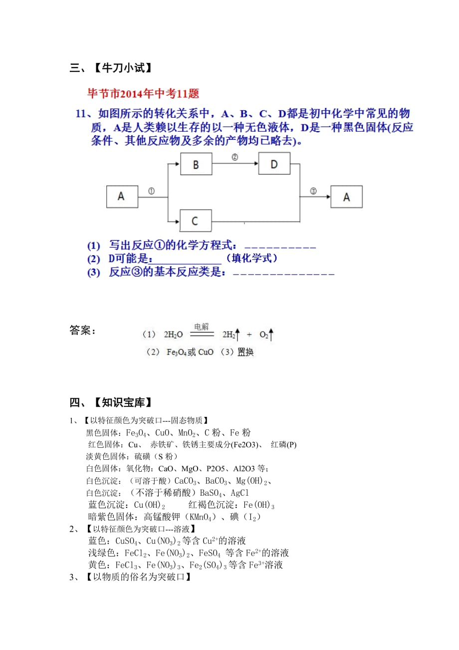 化学人教版九年级下册专题复习（推断题）_第2页