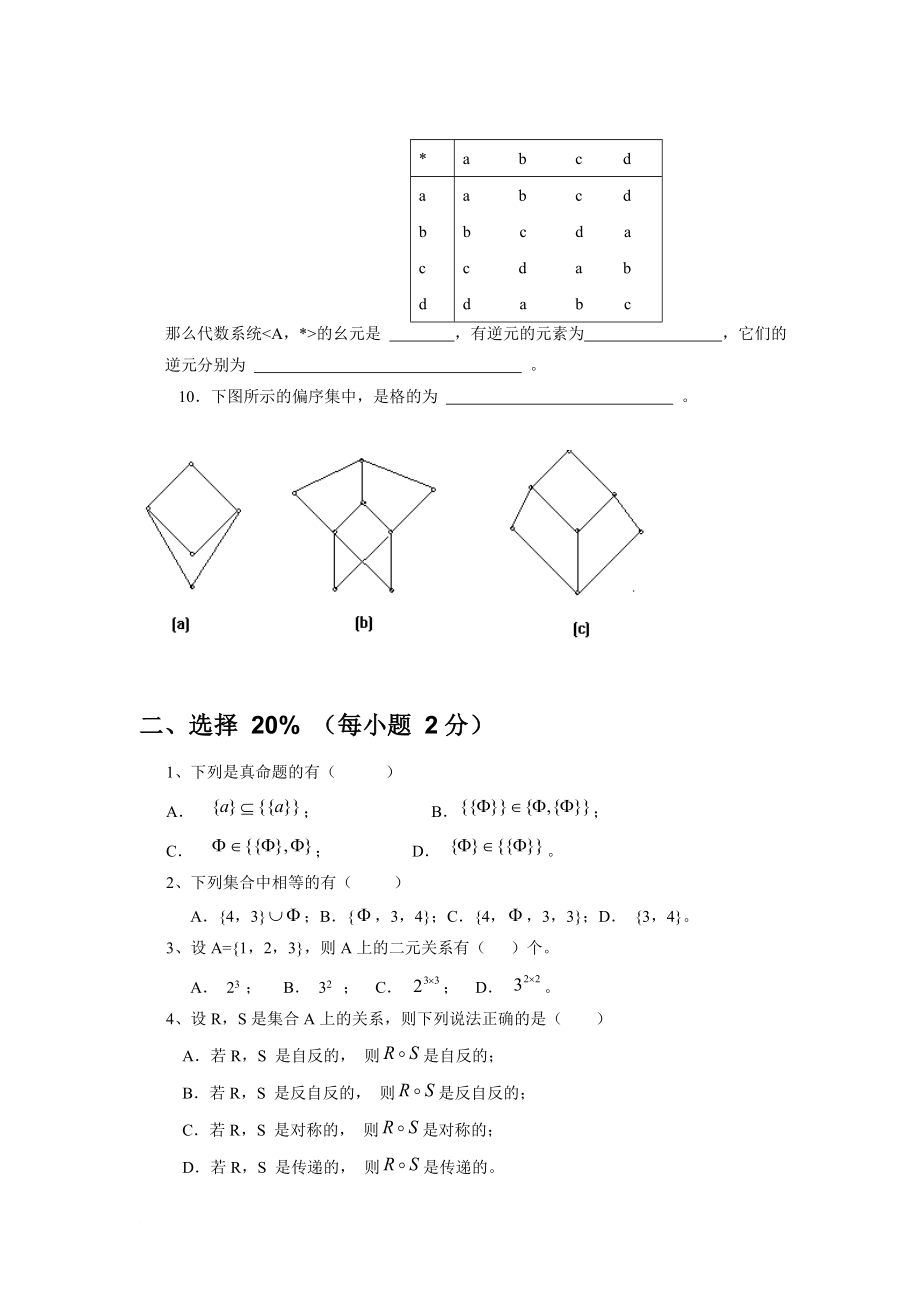 离散数学试卷及答案(同名12332)_第2页