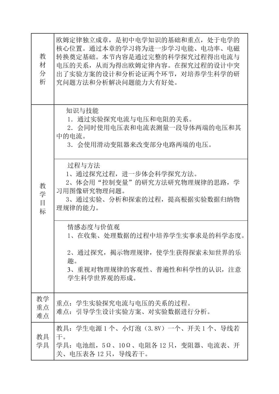 物理人教版九年级全册二、电流与电阻的关系_第1页