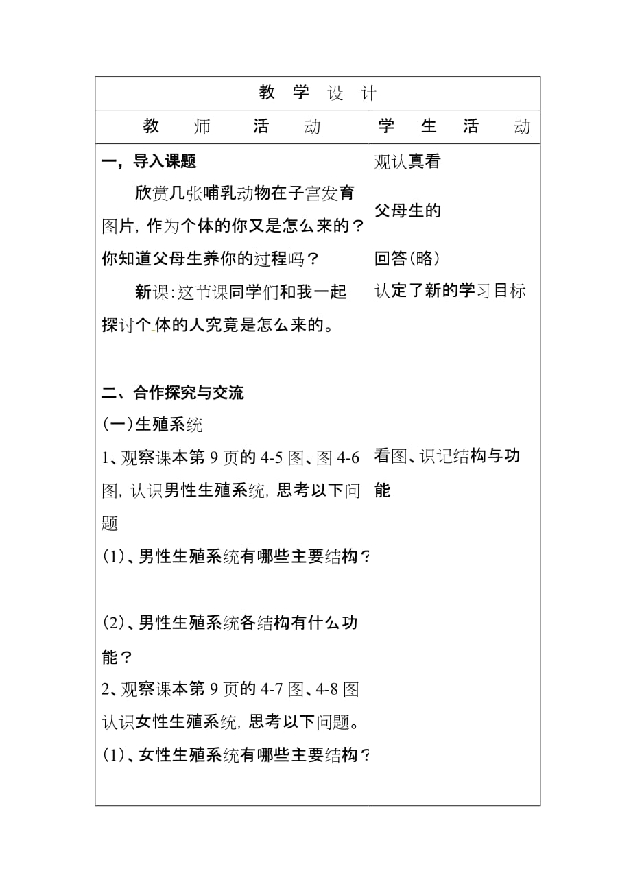 生物人教版七年级下册第二节《人的生殖》_第2页