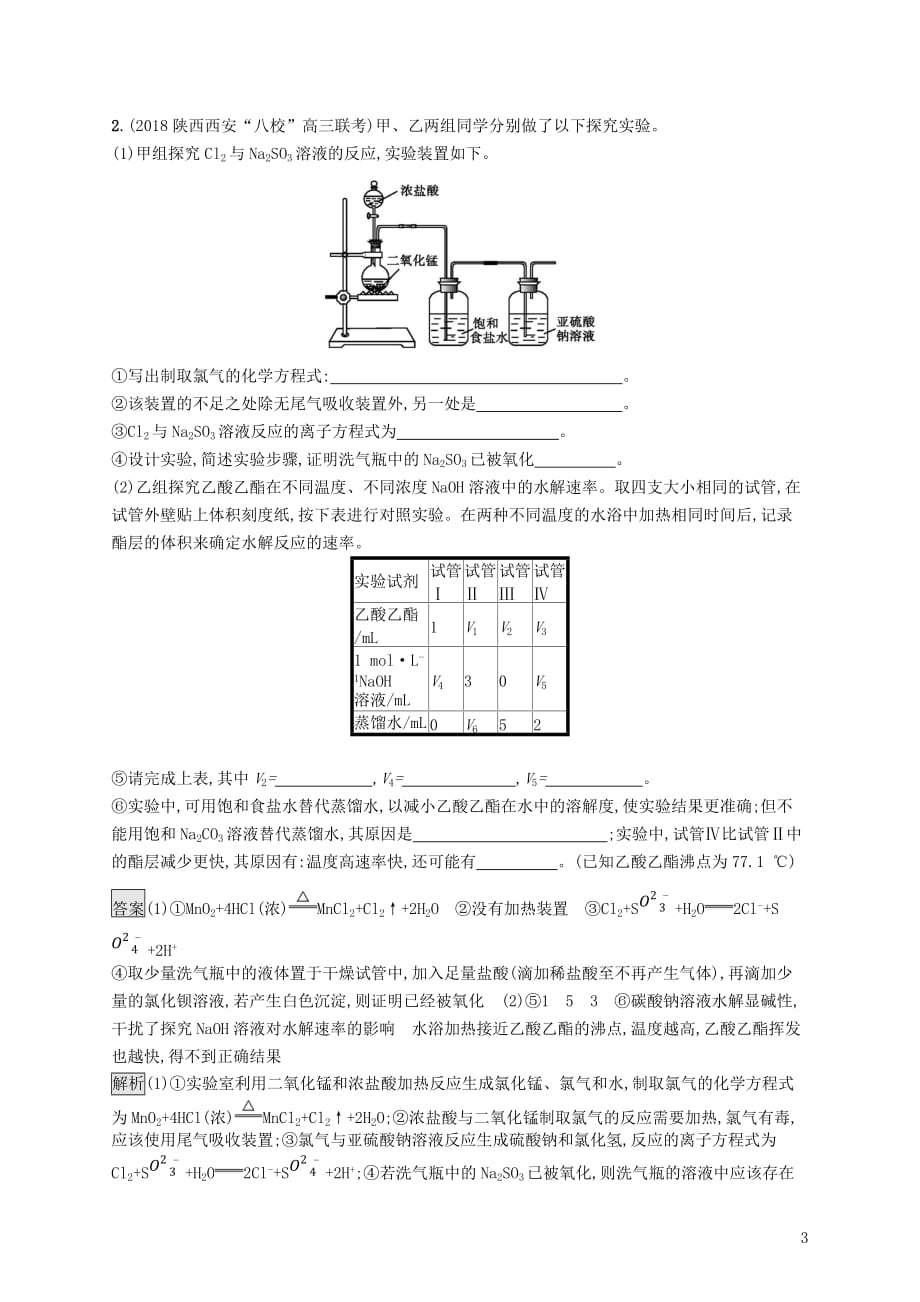 2019版高考化学大优选习题考前强化练20化学综合实验题_第3页