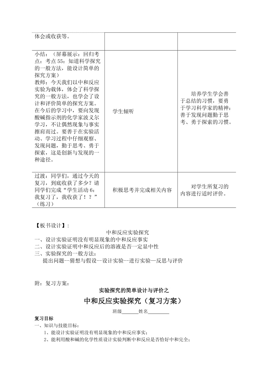 化学人教版九年级下册中和反应实验探究教学设计_第5页