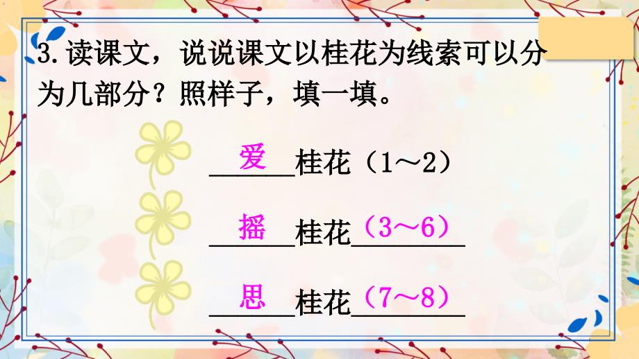 部编版（统编）小学语文五年级上册第一单元《3 桂花雨》教学课件PPT2_第4页