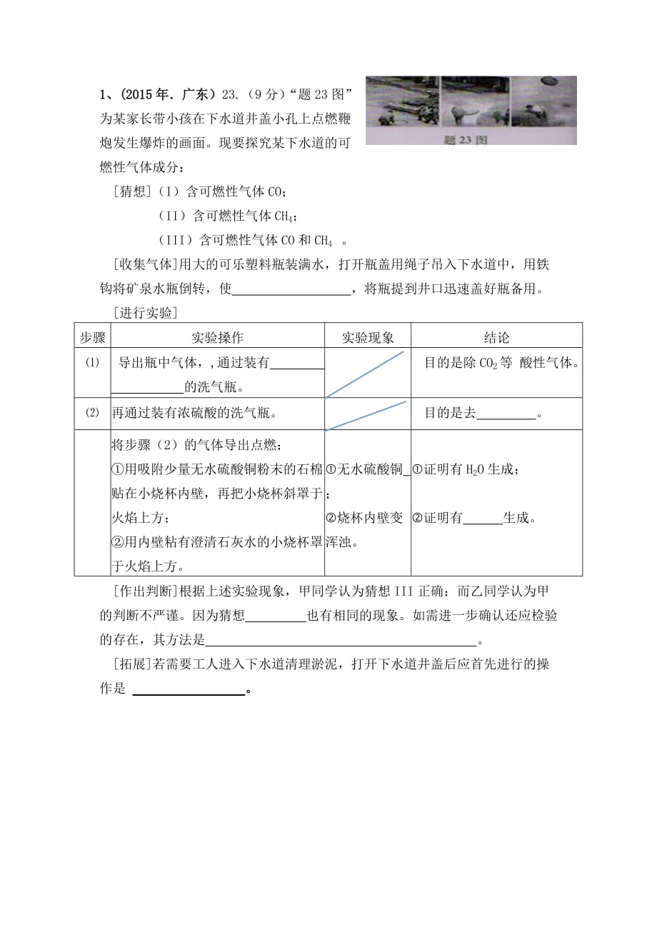 化学人教版九年级下册专题复习——实验探究（生用）_第1页