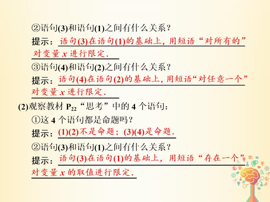 2017_2018学年高中数学第一章常用逻辑用语1.4全称量词与存在量词课件新人教a版选修_第2页