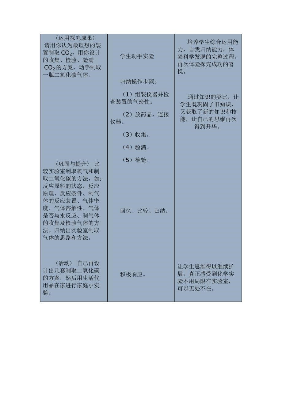 化学人教版九年级上册实验室制取二氧化碳教学设计_第5页