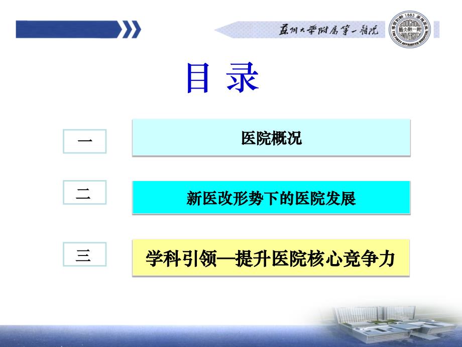 医院质量ppt教程课件苏大一附院 侯建全---以学科建设为引领迎接医改新挑战_第2页